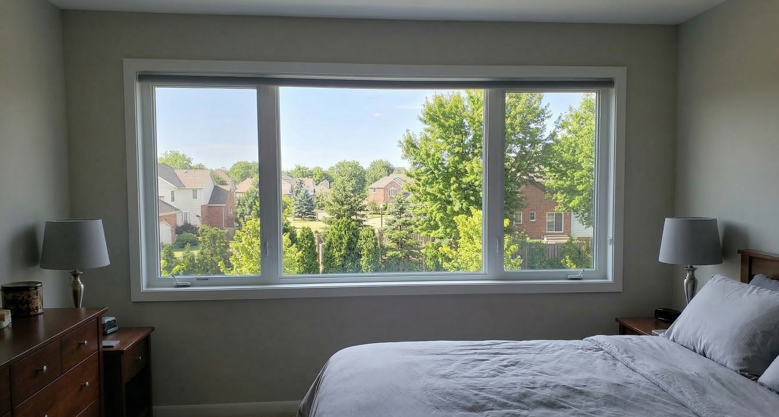 Bedroom before window treatments